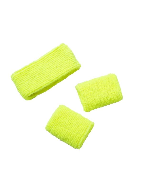 Neon party zweetbandjes geel