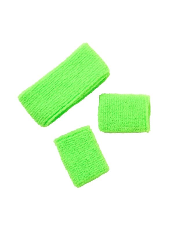 Neon party zweetbandjes groen main product photo