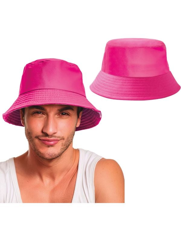 Neon Roze Buckethat Vissershoedje
