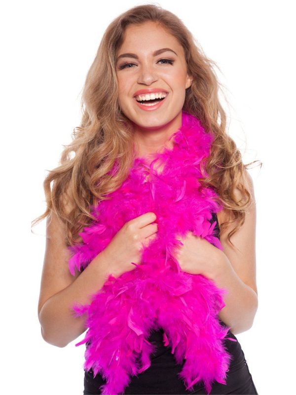 Neon roze luxe veren boa 180cm main product photo