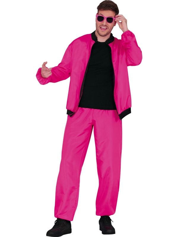 Neon Roze Trainingspak 80's 90's man