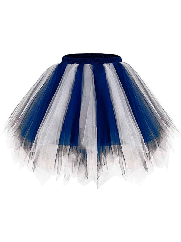 Neon Wit Blauw Dames Tutu met Binnenzak