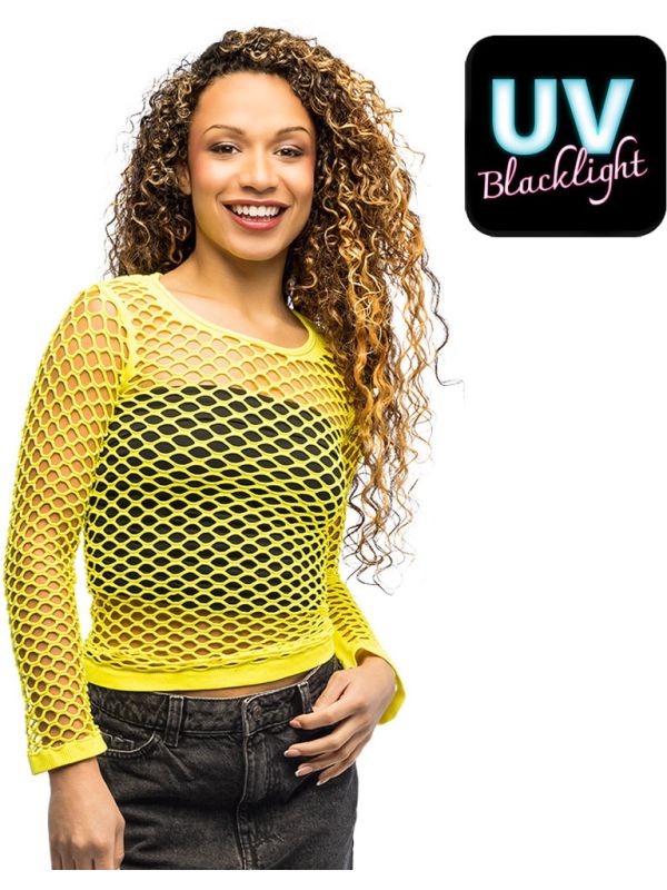 Neongele Visnet Rave Top Dames