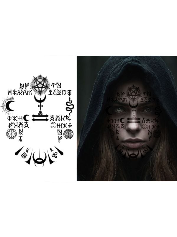 Nep Gezichtstatoeage Halloween Satanisch main product photo