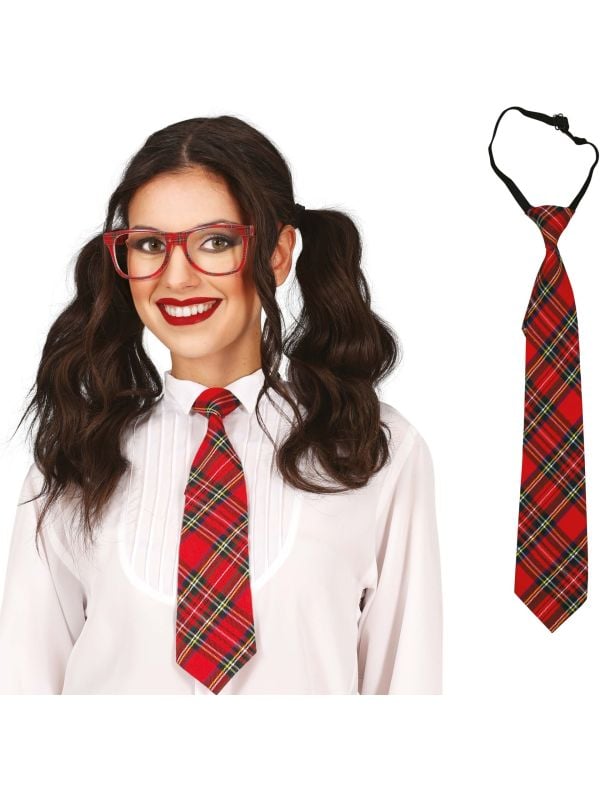 Nerd Studenten Stropdas Rood