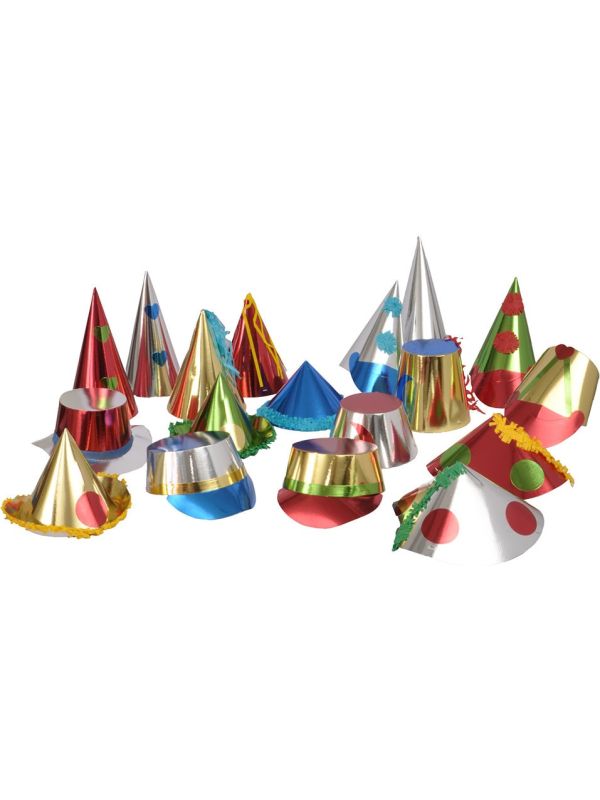 Nieuwjaar Metallic Feesthoed Set 36 stuks