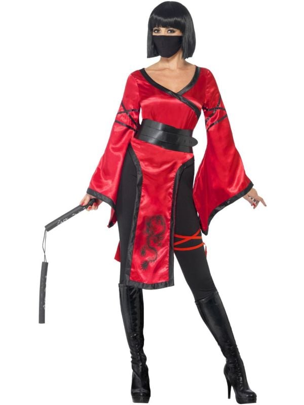 Ninja kostuum dames rood main product photo