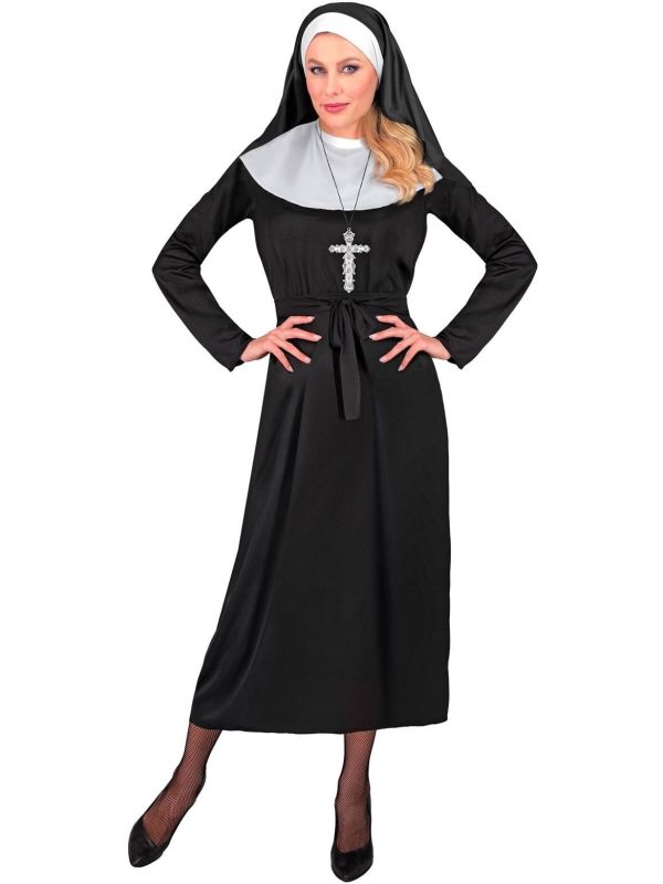 Nonnen Jurk Dames Zwart