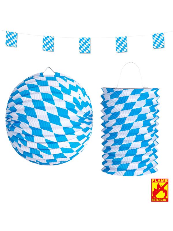 Oktoberfest decoratie set blauw wit
