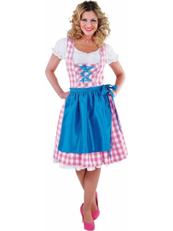 Oktoberfest jurk roze met schort main product photo