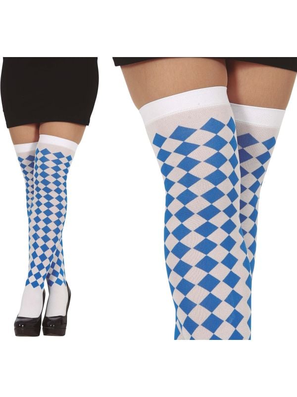 Oktoberfest Lange Kniekousen Blauw Wit main product photo