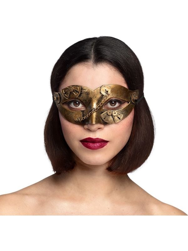 Oogmasker met tandwielen bronze