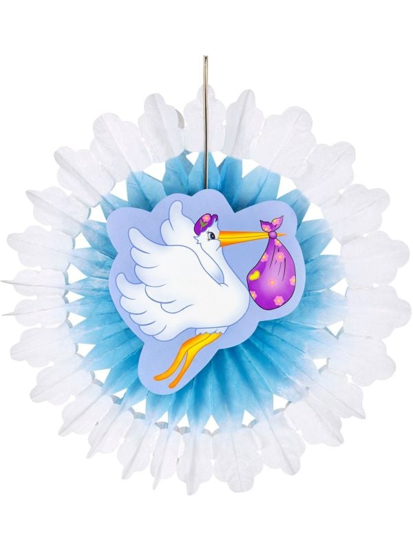 Ooievaar waaier blauw