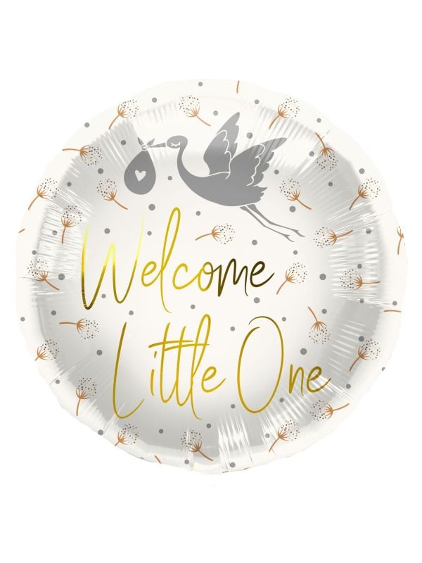 Ooievaar Welcome little one folieballon