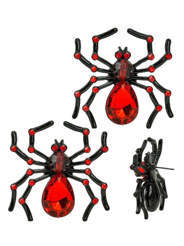 Oorbellen Spin Zwart Rood