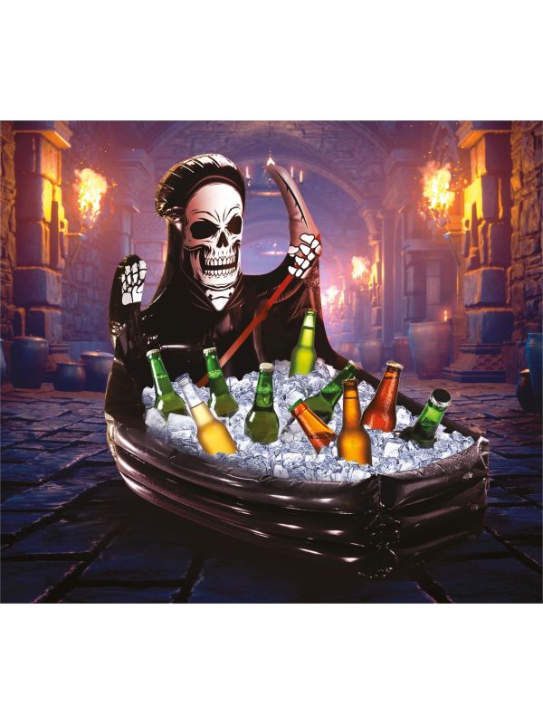 Opblaasbaar koelbad magere hein zwart 100 x 35 cm halloween