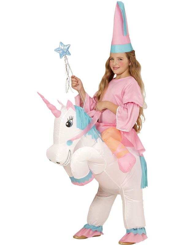 Opblaasbaar unicorn pak