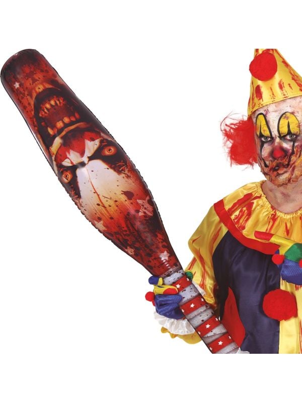 Opblaasbare horror clown knuppel 90 cm halloween