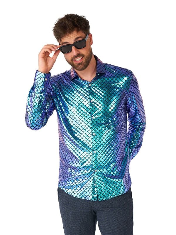 Opposuits Men's Shirt Fancy Fish Blauw
