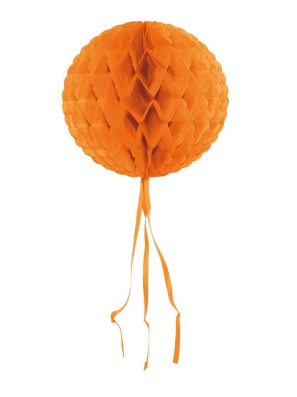 Oranje honingraat bol decoratie