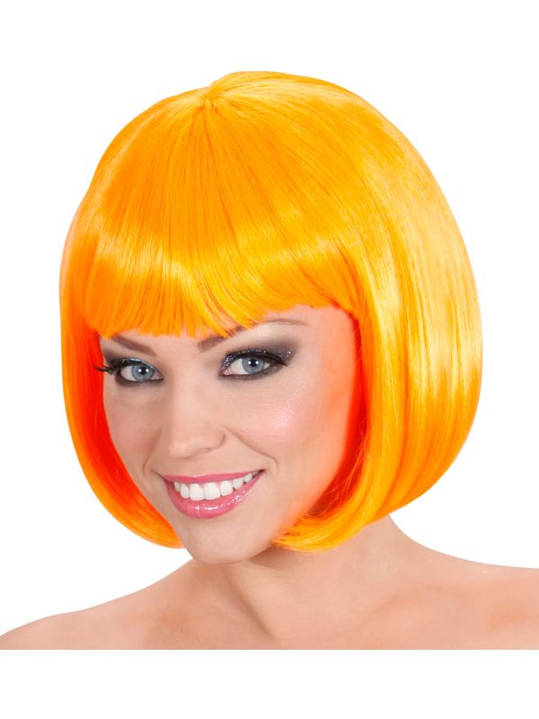 Oranje korte pruik