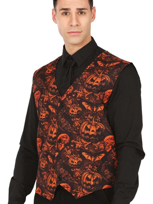 Oranje pompoen gillet heren halloween