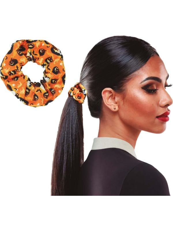 Oranje pompoen haar scrunchie halloween