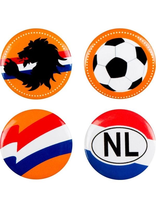 Oranje voetbalsupporter buttons