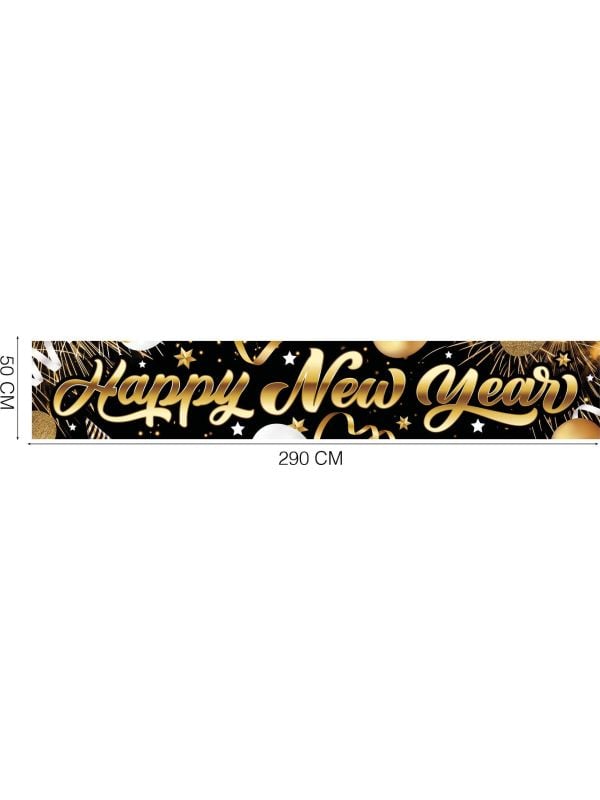 Oud & Nieuw 'Happy New Year' spandoek 290 x 50 cm main product photo