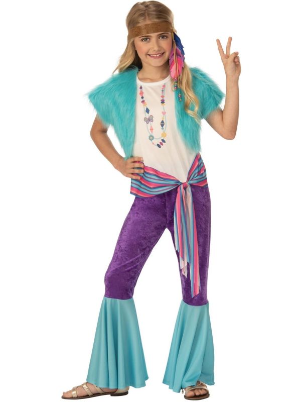 Paars Blauwe Hippie Outfit Meisjes