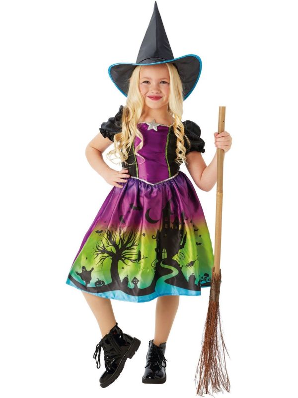 Paars Groene Heks Outfit Meisjes