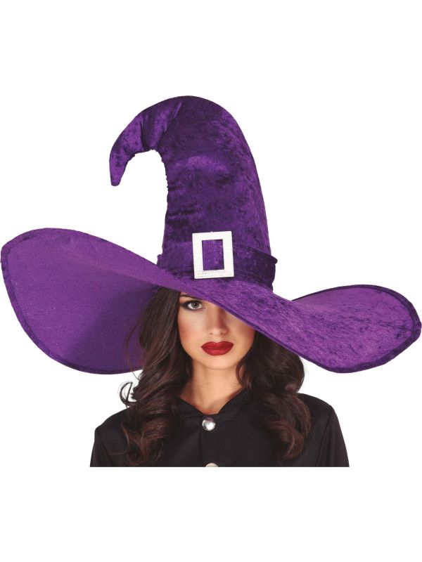 Paarse extra grote heksenhoed halloween main product photo