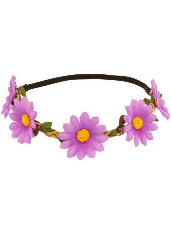 Paarse Flower Power Hoofdband
