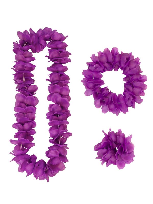 Paarse Hawaii Verkleedset Bloemenkransen