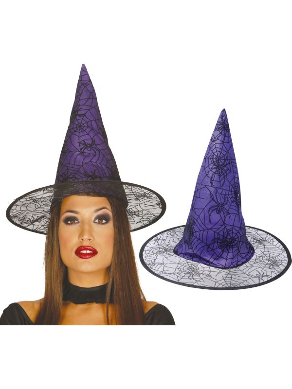 Paarse heksenhoed halloween