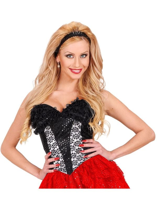 Pailletten corset zwart