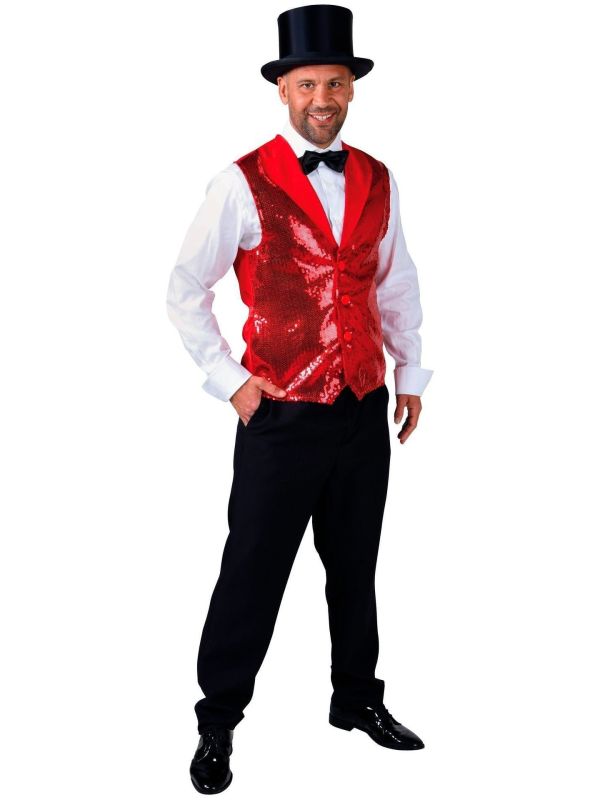 Pailletten gilet rood main product photo