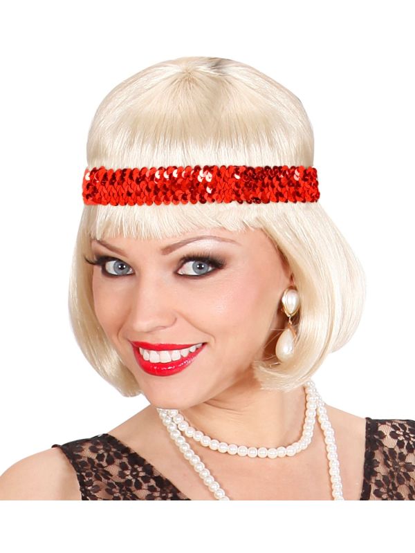 Pailletten hoofdband rood main product photo