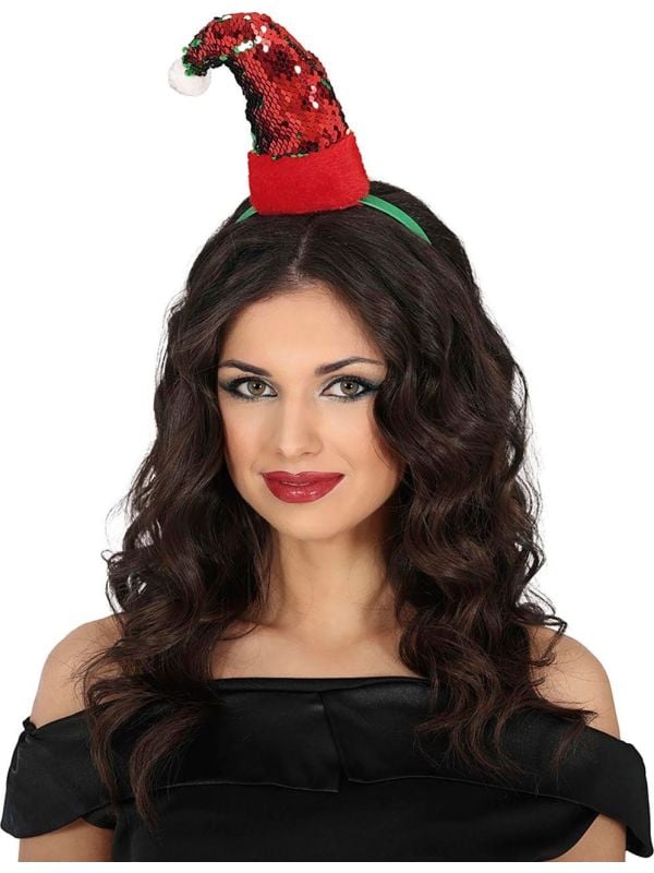 Pailletten kerst hoofdband kerstmuts