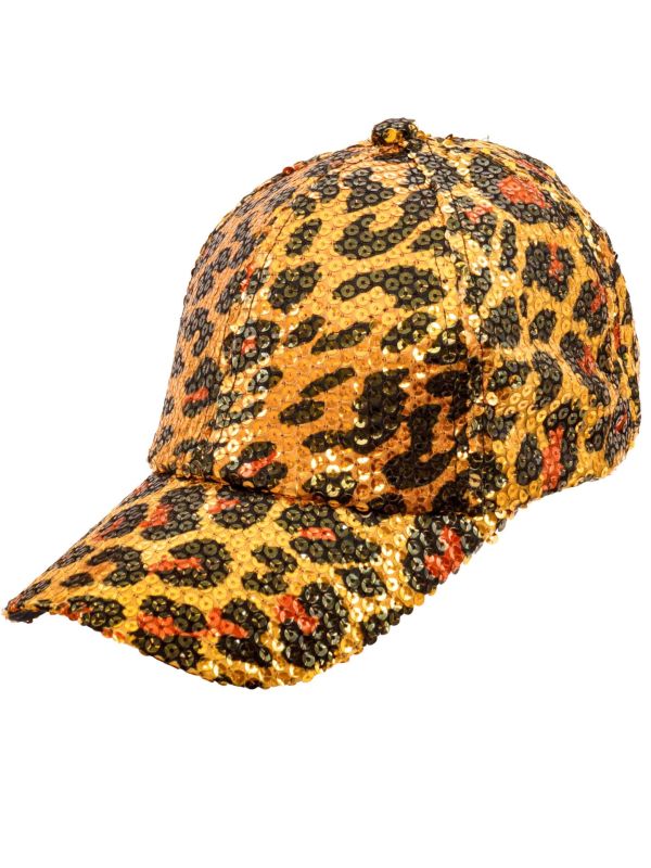 Pailletten Pet Goud met Luipaardprint Dames Heren