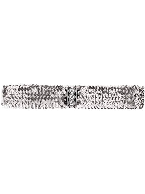 Pailletten riem dames zilver