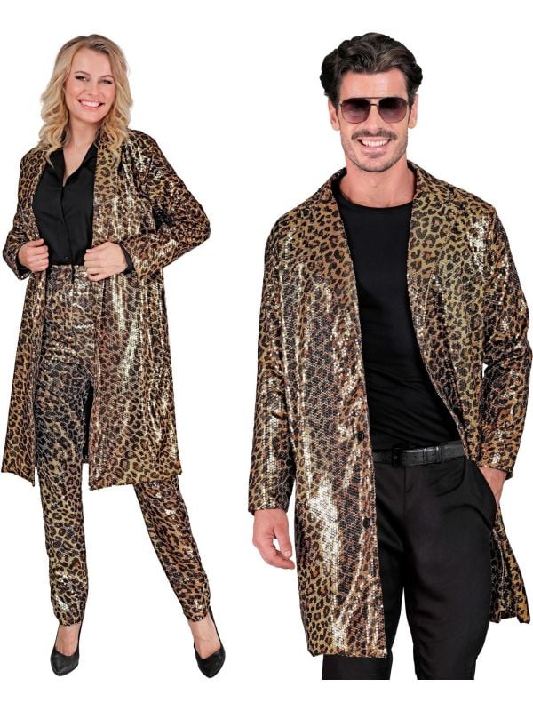 Panterprint pailletten jas