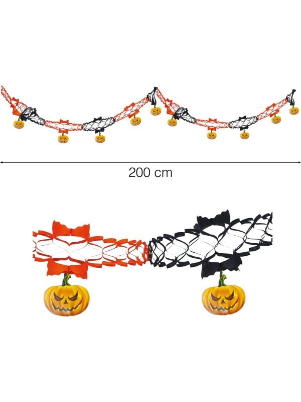 Papieren pompoenen slinger 2 meter halloween