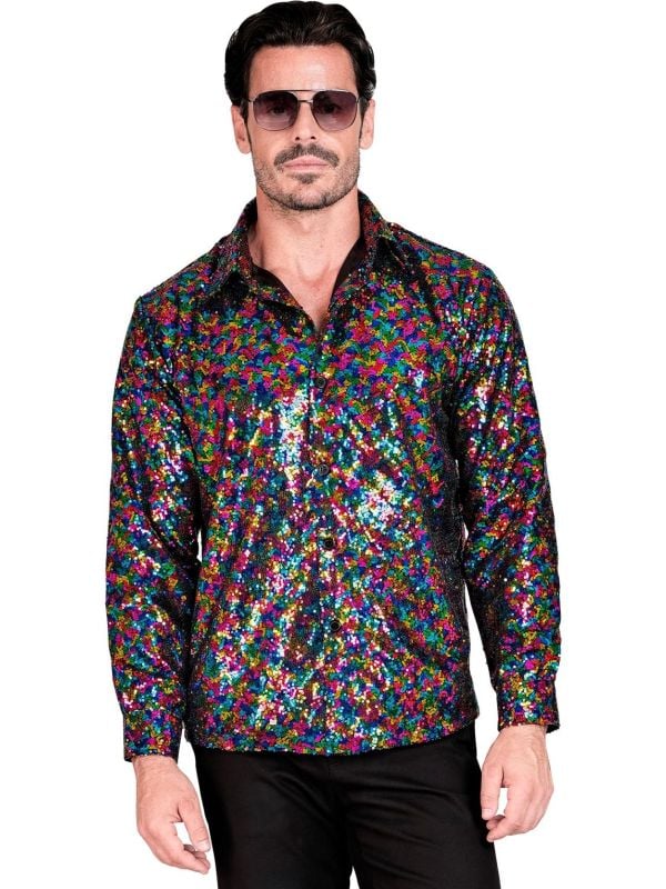 Party blouse regenboog pailletten
