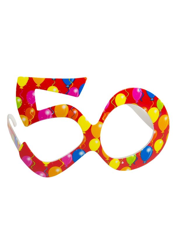 Party bril 50 jaar ballonnen rood main product photo