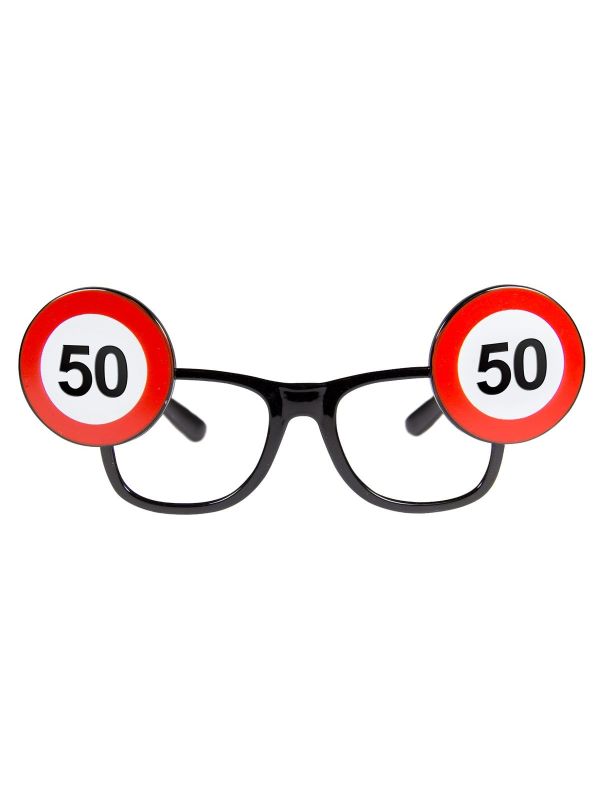 Party bril 50 jaar verkeersbord main product photo