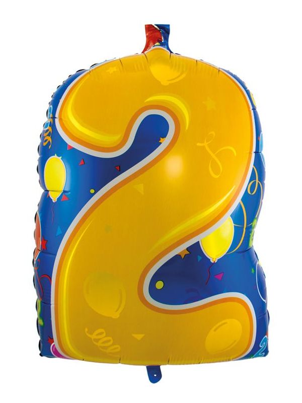 Party cijfer geel 2 folieballon main product photo