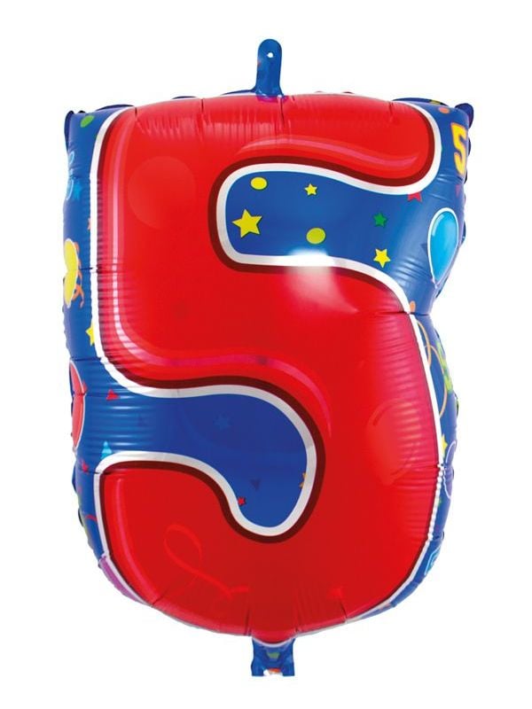 Party cijfer rood 5 folieballon main product photo