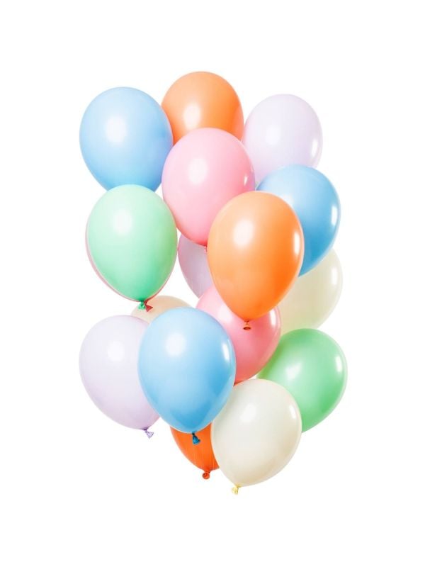 Pastel kleurenmix ballonnen 15 stuks