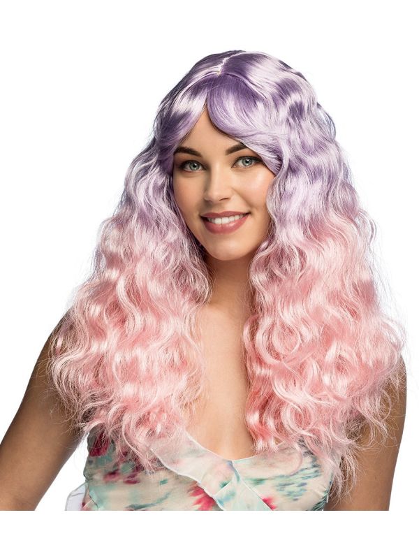 Pastel Roze en Paarse Anime Dames Pruik